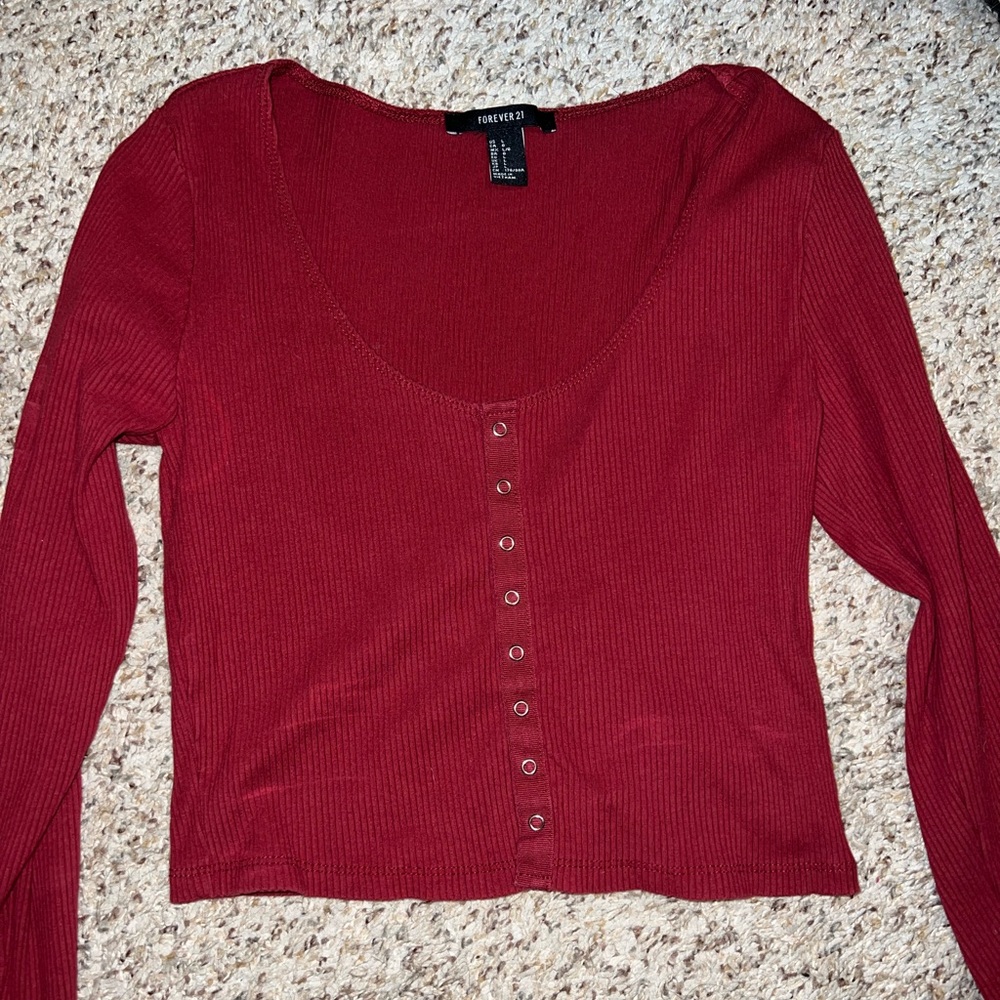SOLD Forever 21 red long sleeve top